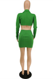Fashion Casual Solid Hollowed Out Backless V Neck Long Sleeve Dresses