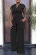 Casual Solid Patchwork V Neck Sleeveless Two Pieces