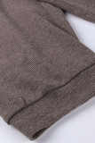 Sexy Solid Patchwork V Neck Long Sleeve Two Pieces