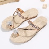 Casual Daily Patchwork Rhinestone Round Comfortable Shoes
