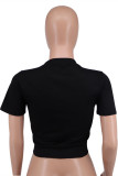 Sexy Casual Print Bandage Hollowed Out O Neck T-Shirts