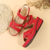 Casual Daily Hollowed Out Patchwork Solid Color Fish Mouth Comfortable Shoes