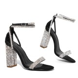 Casual Patchwork Rhinestone Pointed Out Door Shoes (Heel Height 3.34in)