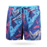 Casual Mixed Printing Patchwork Draw String Board Shorts
