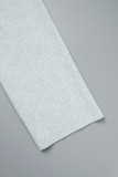 Casual Sportswear Letter Patchwork O Neck Long Sleeve Two Pieces(Three Pieces)