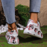 Casual Frenulum Printing Round Comfortable Out Door Shoes