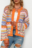 Casual Striped Patchwork Cardigan Outerwear