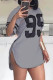 Casual Print Basic O Neck Short Sleeve Dress Plus Size Dresses