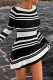 Sexy Casual Striped Frenulum Backless O Neck Long Sleeve Dresses