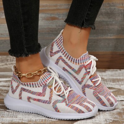 Casual Sportswear Patchwork Frenulum Round Comfortable Out Door Sport Shoes