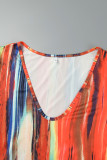 Casual Print Basic V Neck Long Sleeve Dresses