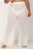 Casual Dot See-through Plus Size Trousers