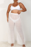 Casual Dot See-through Plus Size Trousers