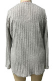Plus Size Casual Solid Pullovers Asymmetrical Solid Color V Neck Plus Size Tops