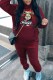 Casual Print Letter Hooded Collar Long Sleeve Two Pieces