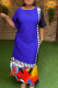 Casual Striped Color Block Patchwork O Neck Long Dress Plus Size Dresses