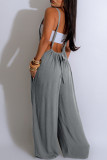 Casual Street Solid Patchwork Loose Low Waist Wide Leg Solid Color Bottoms