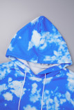 Casual Print Basic Hooded Collar Long Sleeve Two Pieces