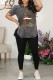 Casual Print Basic O Neck Short Sleeve Two Pieces