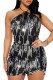 Sexy Solid Sequins Patchwork Hot Drill Halter Wrapped Skirt Dresses