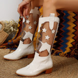 Casual Patchwork See-through Pointed Out Door Shoes