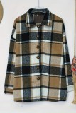 Casual Plaid Buttons Shirt Collar Outerwear (Subject To The Actual Object)