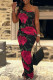 Casual Print Backless Oblique Collar Long Dress Dresses