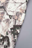 Casual Print Patchwork Skinny High Waist Conventional Full Print Trousers (Subject To The Actual Object)