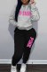 Casual Print Letter Hooded Collar Long Sleeve Two Pieces