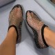 Casual Hollowed Out Patchwork Rhinestone Out Door Flats Shoes