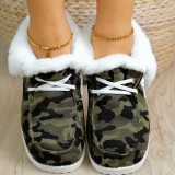 Casual Patchwork Printing Round Keep Warm Comfortable Out Door Flats Shoes