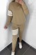 Casual Striped Print Basic O Neck Long Sleeve Two Pieces