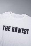 Street Letter Patchwork O Neck T-Shirts