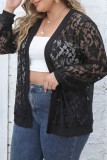 Sexy Casual Solid See-through Cardigan Plus Size Overcoat