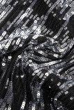 Sexy Solid Sequins Patchwork Hot Drill Halter Wrapped Skirt Dresses