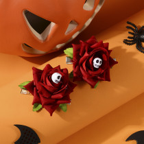 HALLOWEEN ROSE SKULL HAIR CLIP