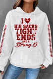 Casual Letter Print Basic Hooded Collar Tops