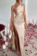 Sexy Solid Backless Slit Oblique Collar Long Dress Dresses