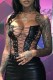 Sexy Solid Hollowed Out Frenulum Backless Strapless Tops