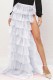 Casual Solid Patchwork Slit Regular High Waist Conventional Solid Color Skirts