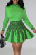 Sweet Print Patchwork O Neck A Line Dresses