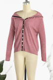 Sweet Solid Patchwork Buckle Hooded Collar Outerwear