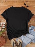 Casual Street Print Patchwork O Neck T-Shirts