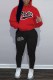 Casual Print Letter Hooded Collar Long Sleeve Two Pieces