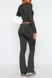 Casual Letter Print Basic O Neck Long Sleeve Two Pieces