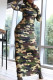 Sexy Camouflage Print Patchwork Pocket Hooded Collar Long Dress Dresses