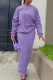 Casual Solid Basic O Neck Long Sleeve Two Pieces