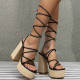 Casual Patchwork Frenulum Pointed Out Door Wedges Shoes (Heel Height 4.92in)