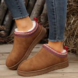 Casual Living Patchwork Solid Color Round Keep Warm Comfortable Shoes