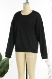 Casual Daily Solid Basic O Neck Tops
